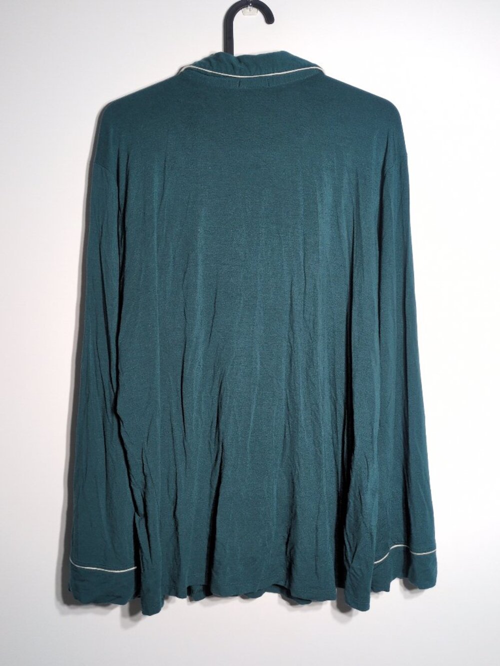 Eberjey Gisele Shirt Long Sleeve Medium Evergreen Ivory Sleep Tencel Modal - Picture 2 of 11